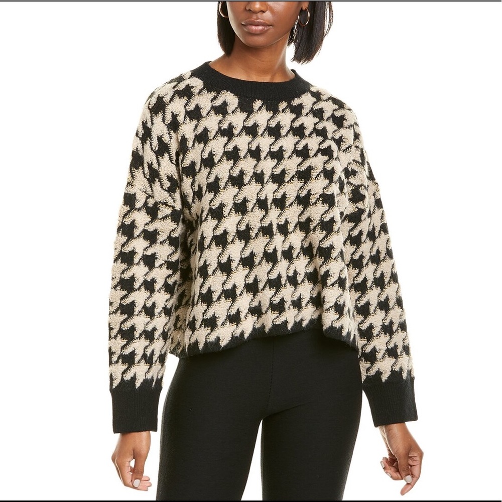 NWT Max Studio Jacquard Houndstooth Sweater XL
